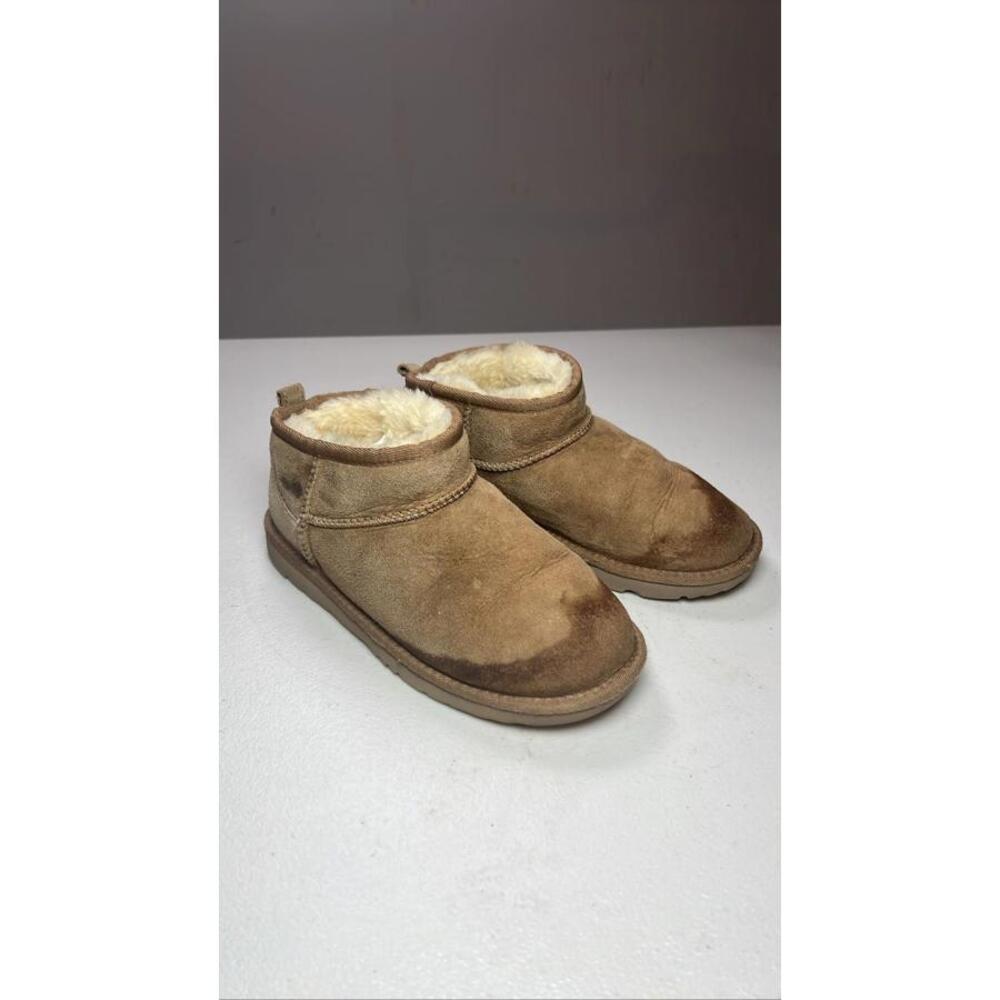 UGG Classic Ultra Mini Women's Boots Chestnut Suede Shearling Size 4